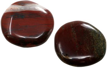 2 Stück Brekkzien Jaspis Taschenstein, 3 bis 5 cm