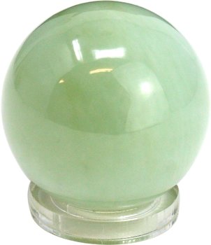 Edelsteinkugel China Jade, 3 cm mit Acryl Ring zum Aufstellen