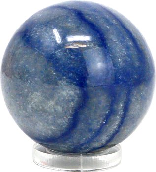 Edelsteinkugel Blauquarz, 4 cm mit Acryl Ring zum Aufstellen