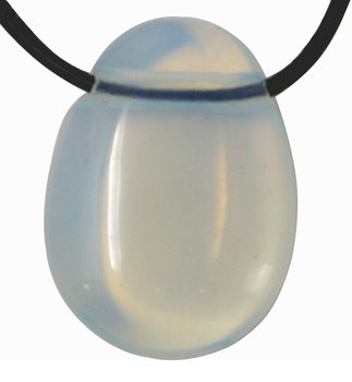Opal Glas Tropfen Anhänger mit Lederband, 3 cm