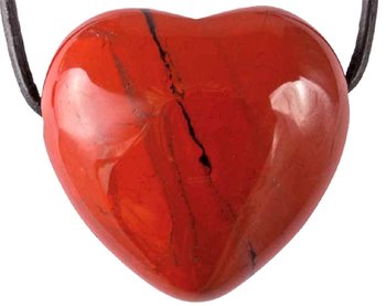 Jaspis rot Herz Anhänger, 3 cm mit Lederband