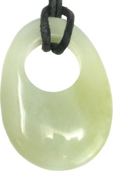 Edelstein Anhänger GoGo China Jade, 35 mm mit Lederband