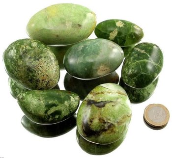 100 g grüner Opal Trommelsteine XL, 4 bis 6 cm