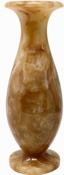 Vase Tulpe aus Onyx Marmor, 20 cm, beige braun ca. 1000g