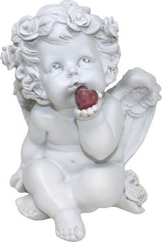 Süßer Engel mit Edelsteinherz Rhodonit, 16 cm