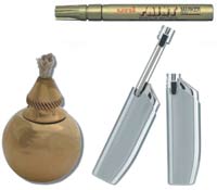 Stempelkissen, Stifte, Siegellampen und Stabfeuerzeuge für Siegel